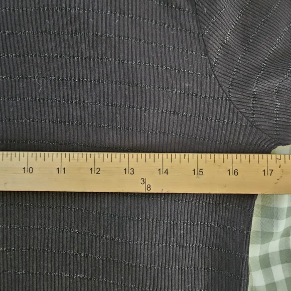 AllSaints Black Sheer Knit Long Sleeve Top - Picture 7 of 8